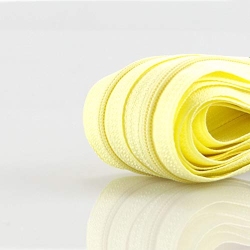 Light Yellow - Zipp and Slide 3mm Zipper Zn30 - Nickel Free! - 5 meters incl. slider