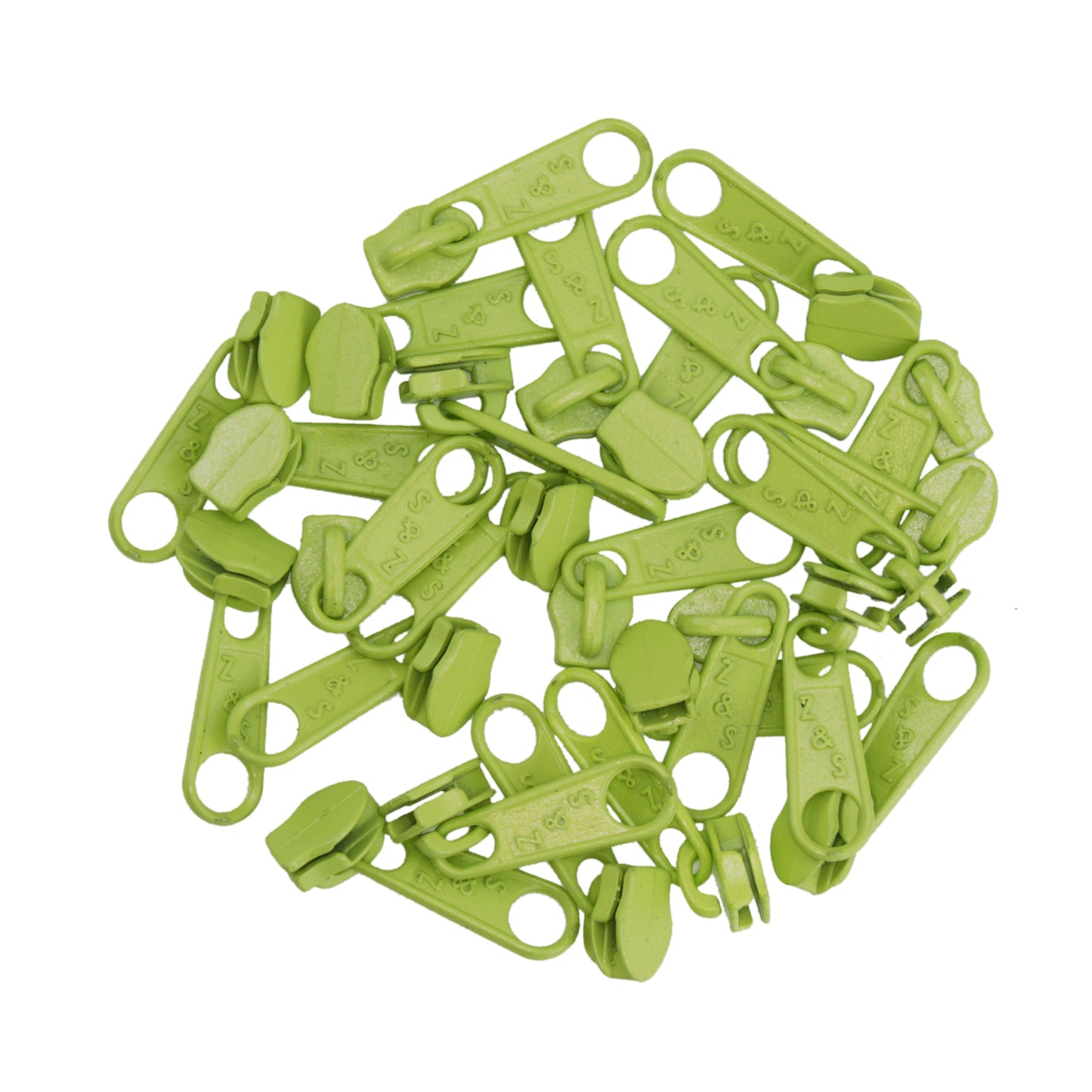 ZIPP AND SLIDE - 25 slider, apple green - nickel free - suitable for our 3 mm endless zipper ZN30