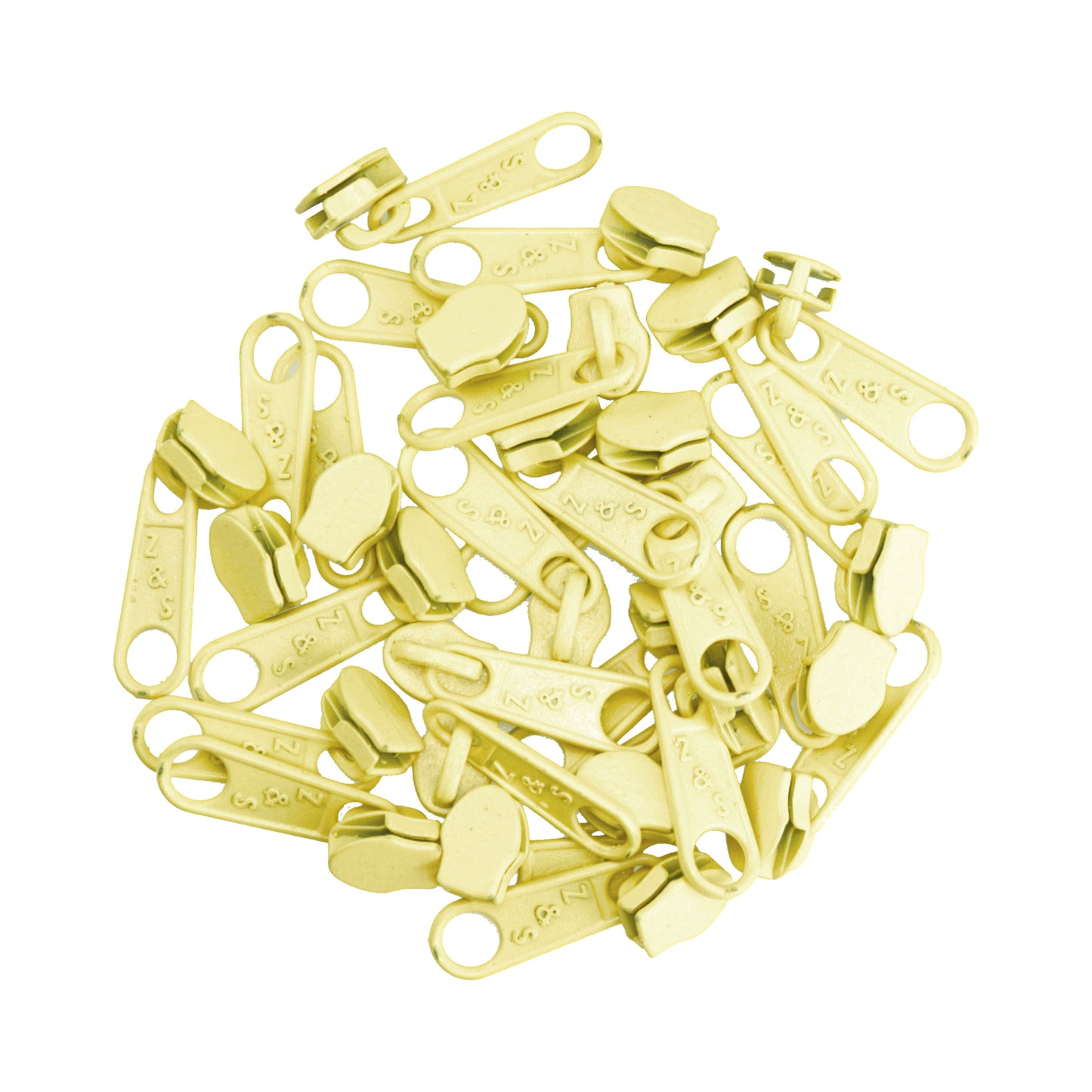 ZIPP AND SLIDE - 25 slider, light yellow - nickel free - suitable for our 3 mm endless zipper ZN30