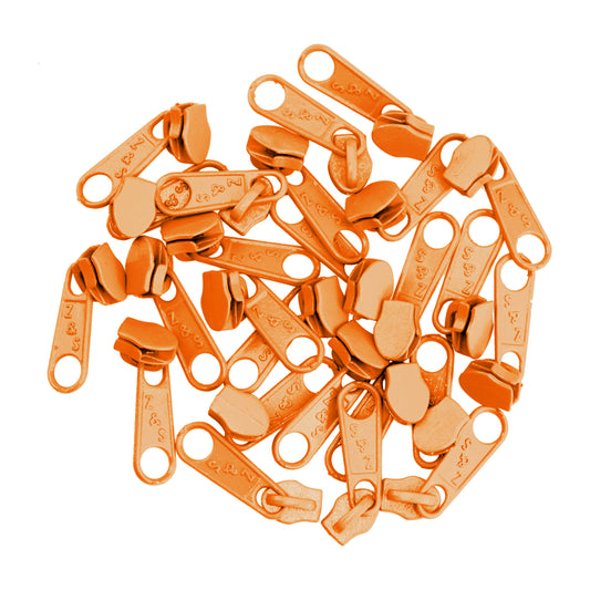ZIPP AND SLIDE - 25 slider, Orange - Nickel free - Suitable for our 3 mm endless zipper ZN30