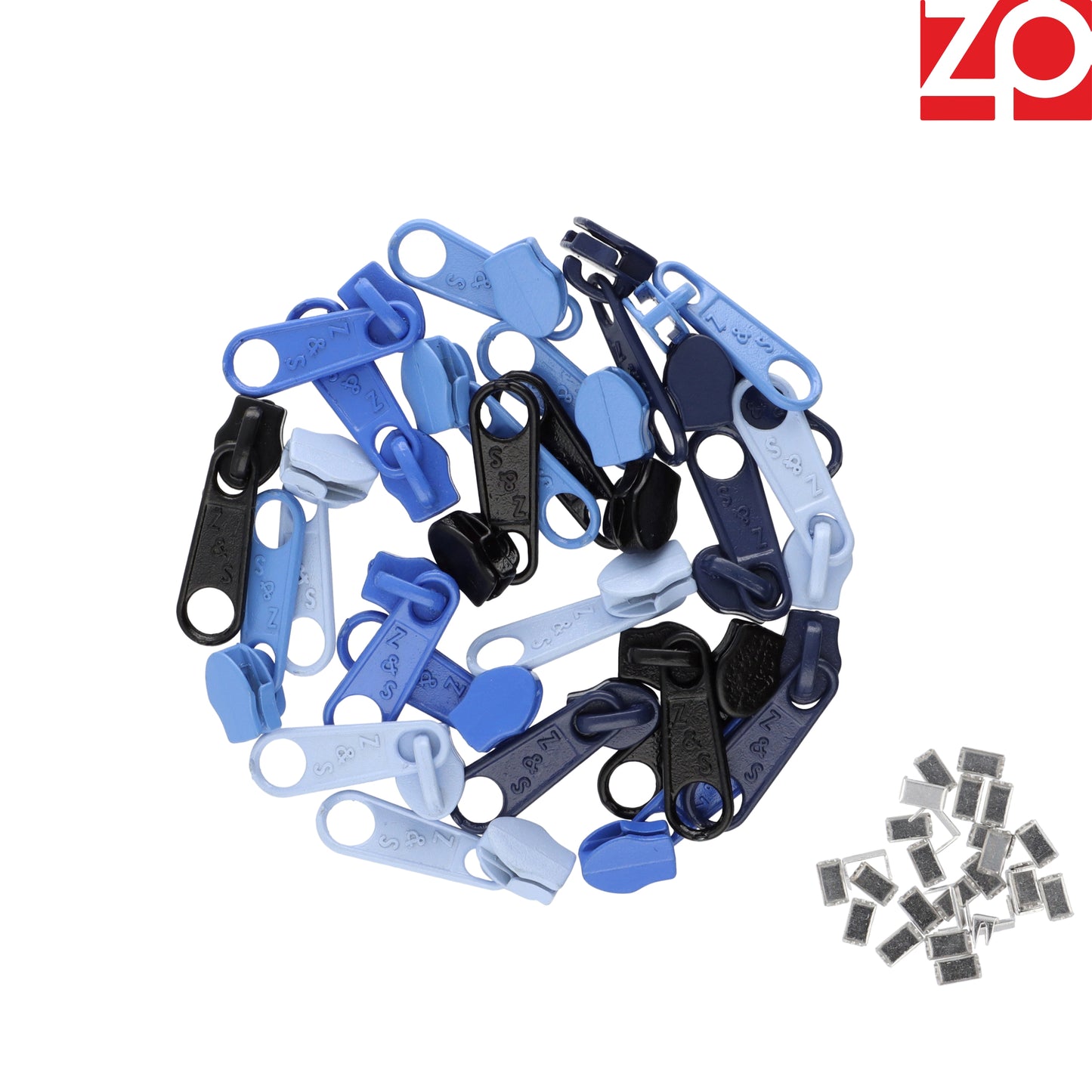 ZIPP AND SLIDE - endless zipper set with slider 3mm 12.5 meters - nickel free - color set no. 5 The original